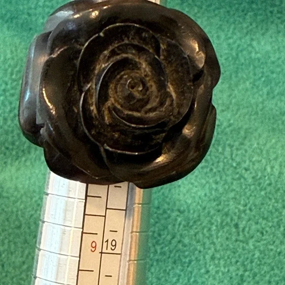 Bold Size 7 Ring Blackwood Hand Carved Rose Statement Ring Made in Bali🌸 - Picture 2 of 4